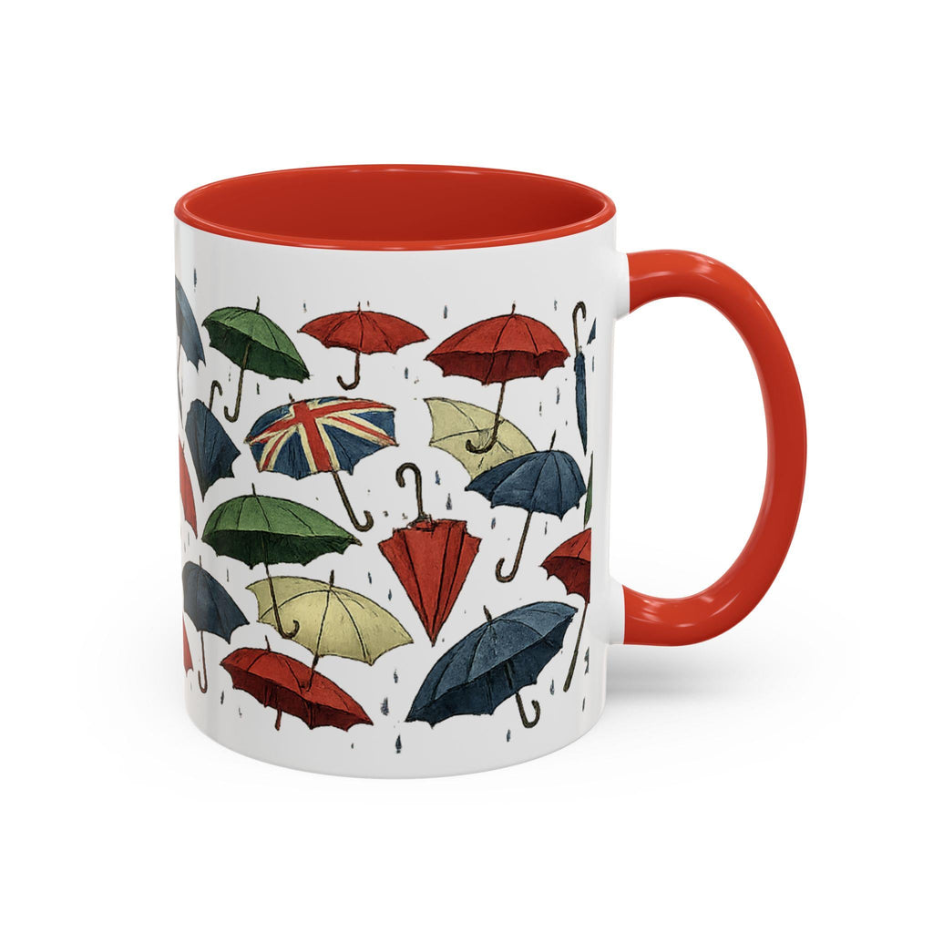 British Rain Mug, Tut Tut Looks Like Rain Mug, Funny British Saying Mug, Umbrella Pattern Mug, UK Gift, Anglophile Mug, Rainy Day Cup