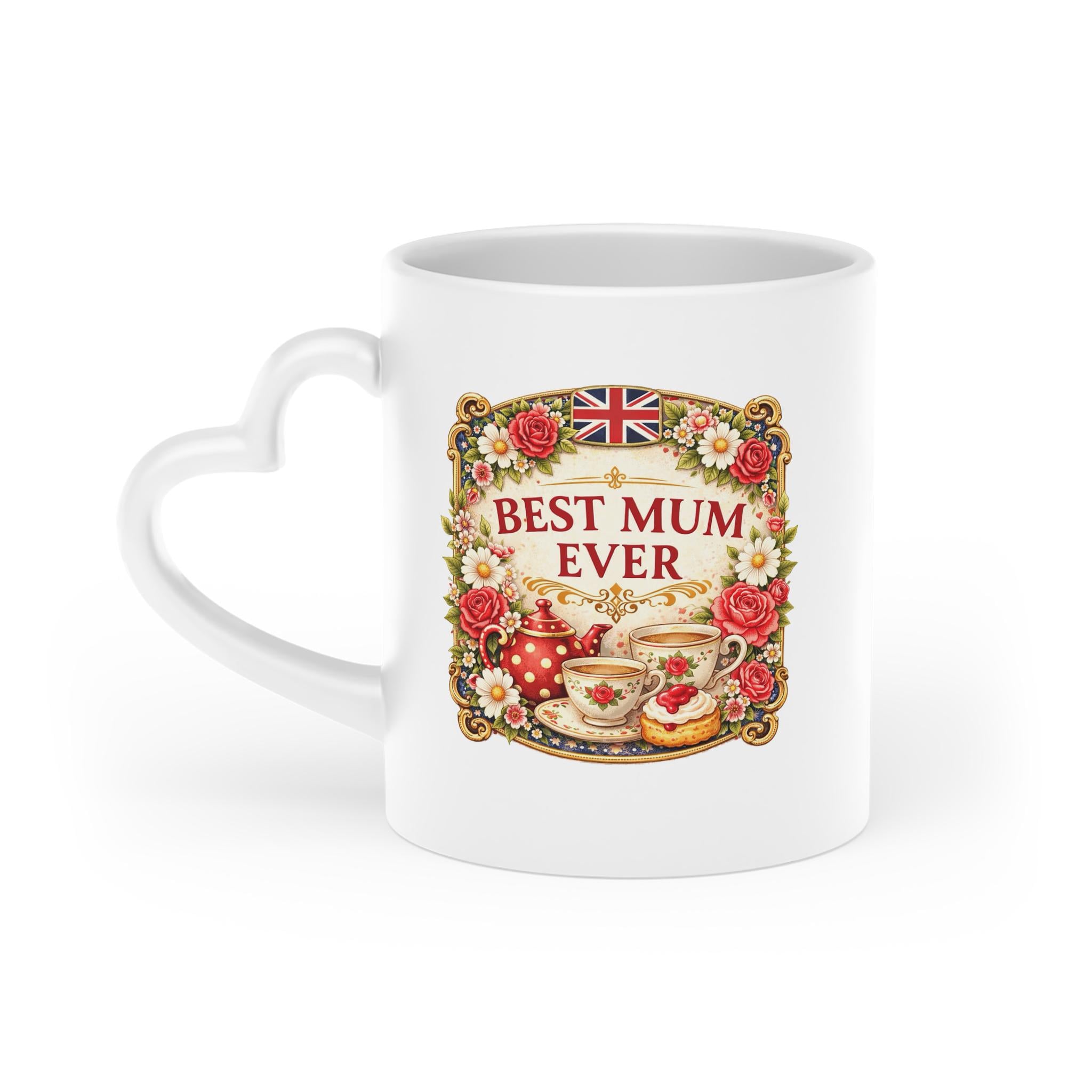 Best Mum Ever Mug | British Mothers Day Gift | English Tea Lover Mug |  Vintage Floral Mum Mug | UK Mum Gift | Anglophile Tea Cup Design